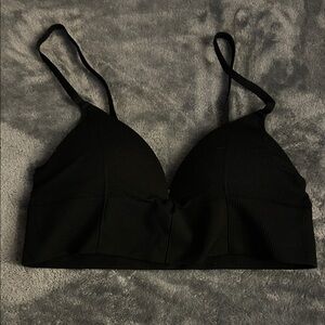 Altar'd State Black Ribbed Bralette